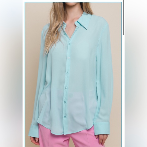 20 Fabulous Loose Fit Long Sleeve Button Down Blouse Shirt - Picture 3 of 4